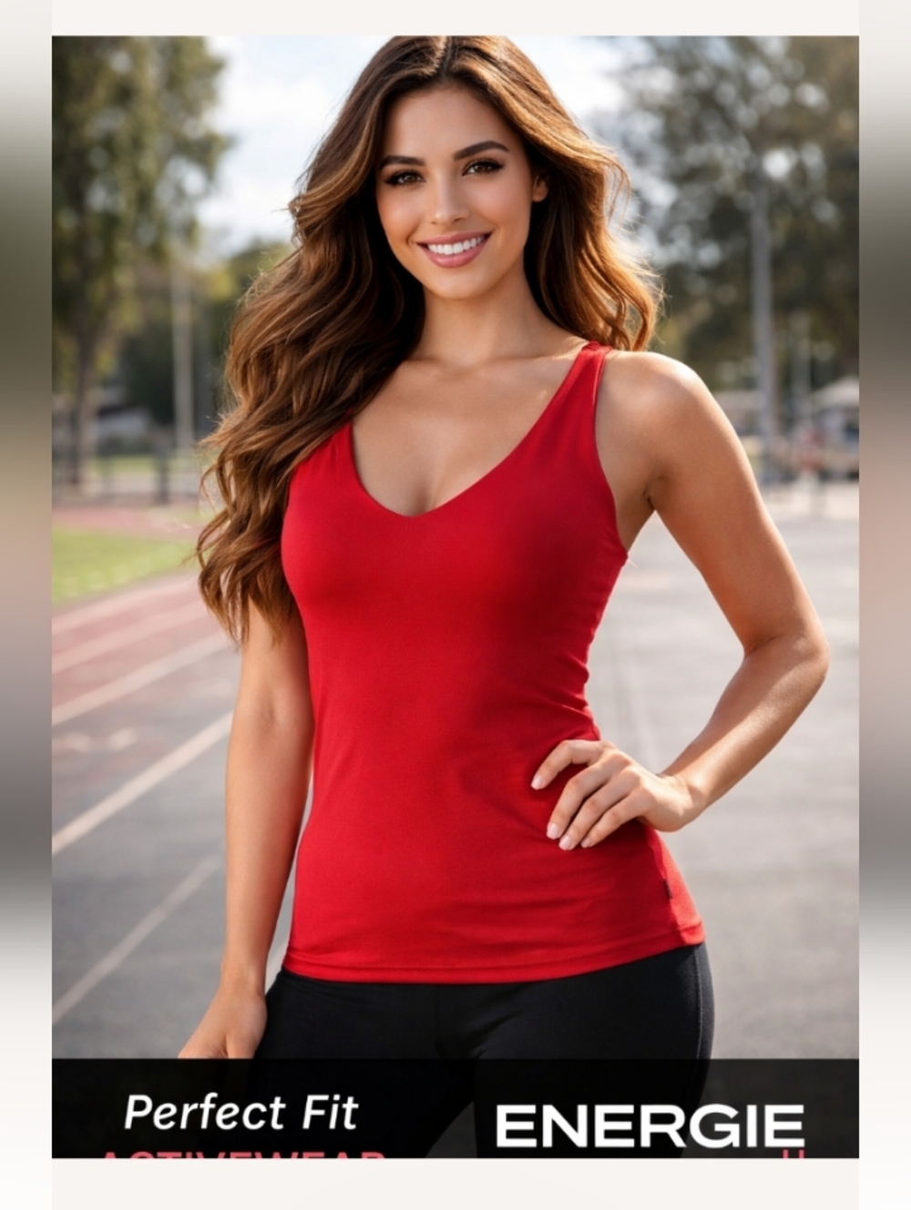 "Energie" Sexy Red Activewear Top (Size Medium, Fits Like Small.